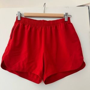 Outdoor Voices breezy red shorts